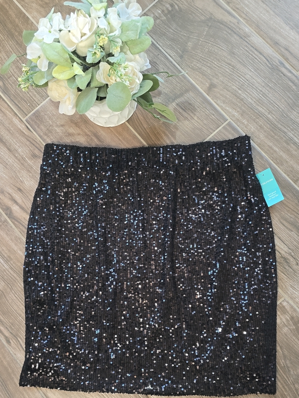 Maurices Black Sequin Mini Skirt